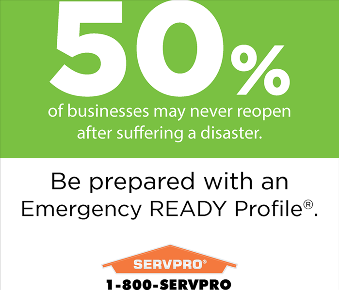 An ERP flyer about 50% of businesses never reopen after a disaster.